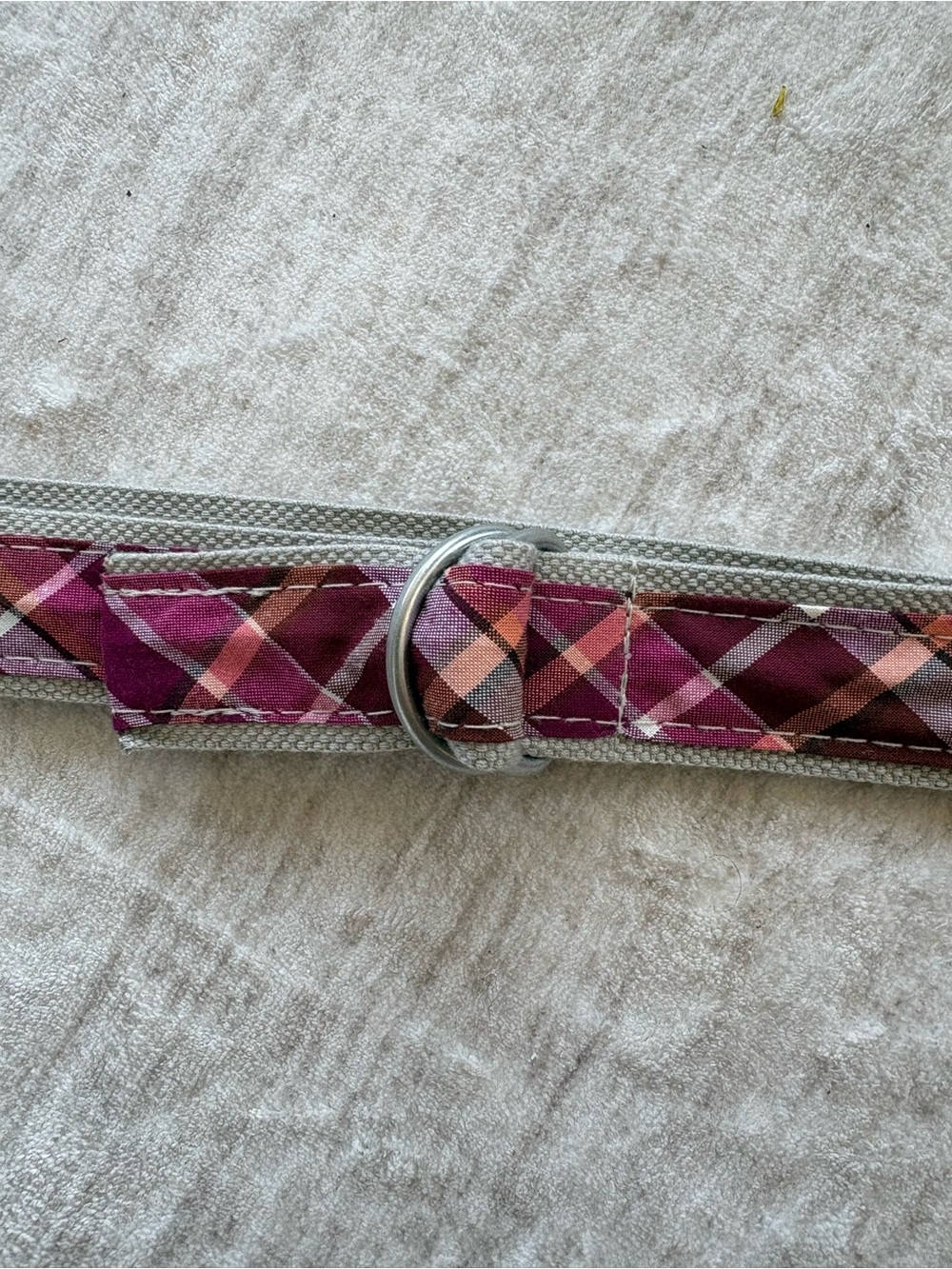 Women’s Maroon, Pink Plaid D-Ring Belt - Picture 2 of 9